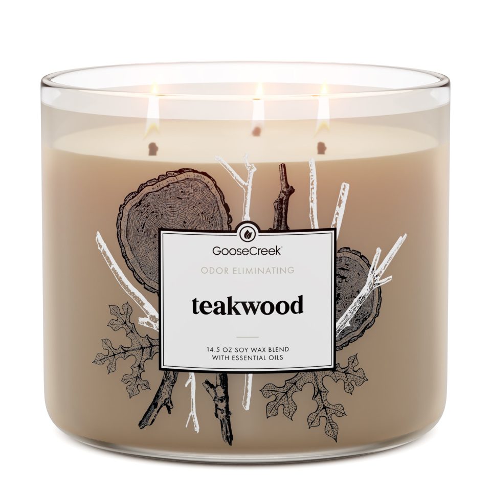 Teakwood Odor Eliminating 3-Wick Candle